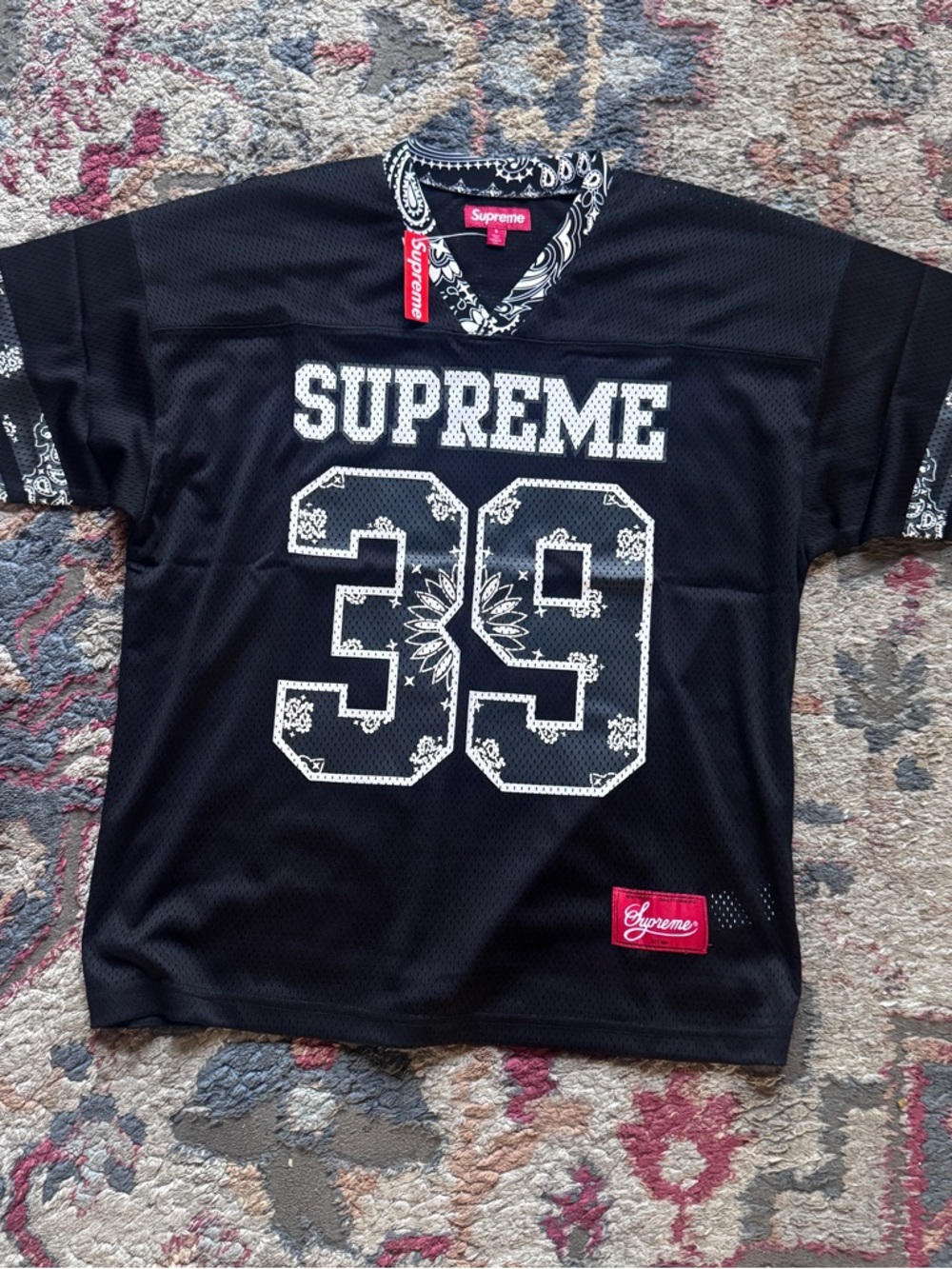 Supreme SS25 black bandana jersey